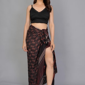 Ajrakh Modal Cotton Dupatta | Handmade Natural Dye Block Print Dupatta | Soft Ethnic Scarf | Black & Maroon Indian Stole