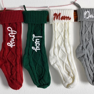 Holiday Embroidered Stocking | Monogramed Stocking | Knitted Stocking | Custom Stocking | Fireplace Decoration | Christmas Stocking