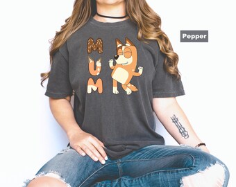 Comfort Colors® T-shirt, Bluey Mom Shirt, Mother's Day Mom Shirt, Cute Bluey Mum Shirt, Gift for Mum Shirt, Bluey Chilli Mum Tee