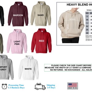 a picture of a hoodie with the measurements for each hoodie