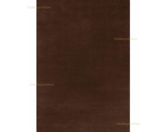 Hand Tufted Solid plain Brown New Zealand Wool Rug