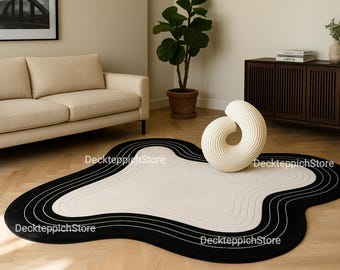 Hand-Tufted New Zealand Wool Rug – Modern Abstract Carpet, Custom Size