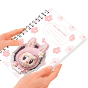 Cute Labubu Spiral Notebook - Perfect for School, Journaling, Gift, Kid&#39;s Art, Cute Composition Book, Floral Stationery