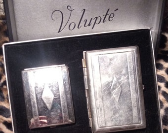vintage vanity compact and cigarette case 1940s