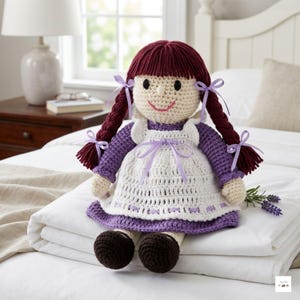 Crochet Doll Pattern PDF – Pioneer Rag Doll With Removable Pinafore, Beginner Amigurumi Tutorial, 17 Inch Stuffed Doll Crochet Pattern