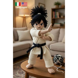 Karate Amigurumi Pattern PDF | Crochet Martial Arts Fighter Boy Black Belt Doll | Instant Download