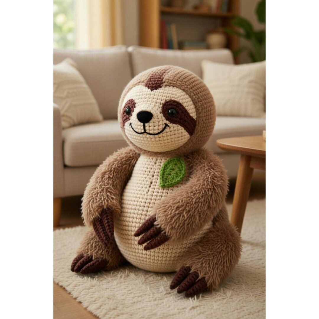 Giant Sloth Amigurumi Crochet Pattern | Beginner Friendly Large Plush ...