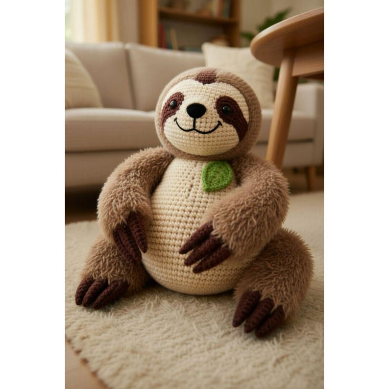 Giant Sloth Amigurumi Crochet Pattern | Beginner Friendly Large Plush ...