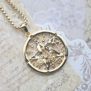 Tetragrammaton Necklace – 925 Sterling Silver Protective Pentagram Amulet – Occult Symbol Jewelry for Men & Women – Spiritual Wiccan Gift