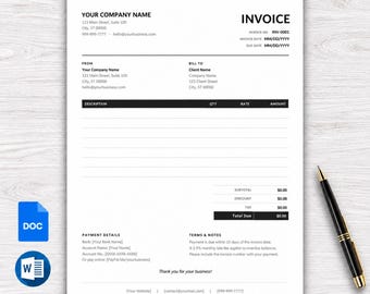 Editable Invoice Template: Professional Business Form (Google Docs, Word)
