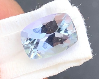 Natural Mermaid Tanzanite Unheated, 7x5 MM Cushion 1.10 Carat Loose Gemstone Rare Zoisite Tanzanite