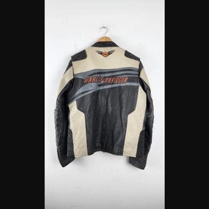 Rare veste en cuir Harley Davidson pour homme SPROCKET Racing 97117-12VM - Blouson moto motard en cuir de vachette vintage - Cadeau pour lui personnalisé