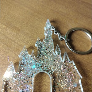 Chaveiro Castelo Especial Cristal Transparente Alto Brilho Qualidade Arco-Íris Brilhante Multicolorido Presente Premium Carteira Mochila Bolsa Chaveiro