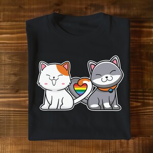LGBT Cat T-Shirt, Pride Kitty Tee, Rainbow Kitten Shirt, LGBTQ Unisex Top, Gay Pride Apparel