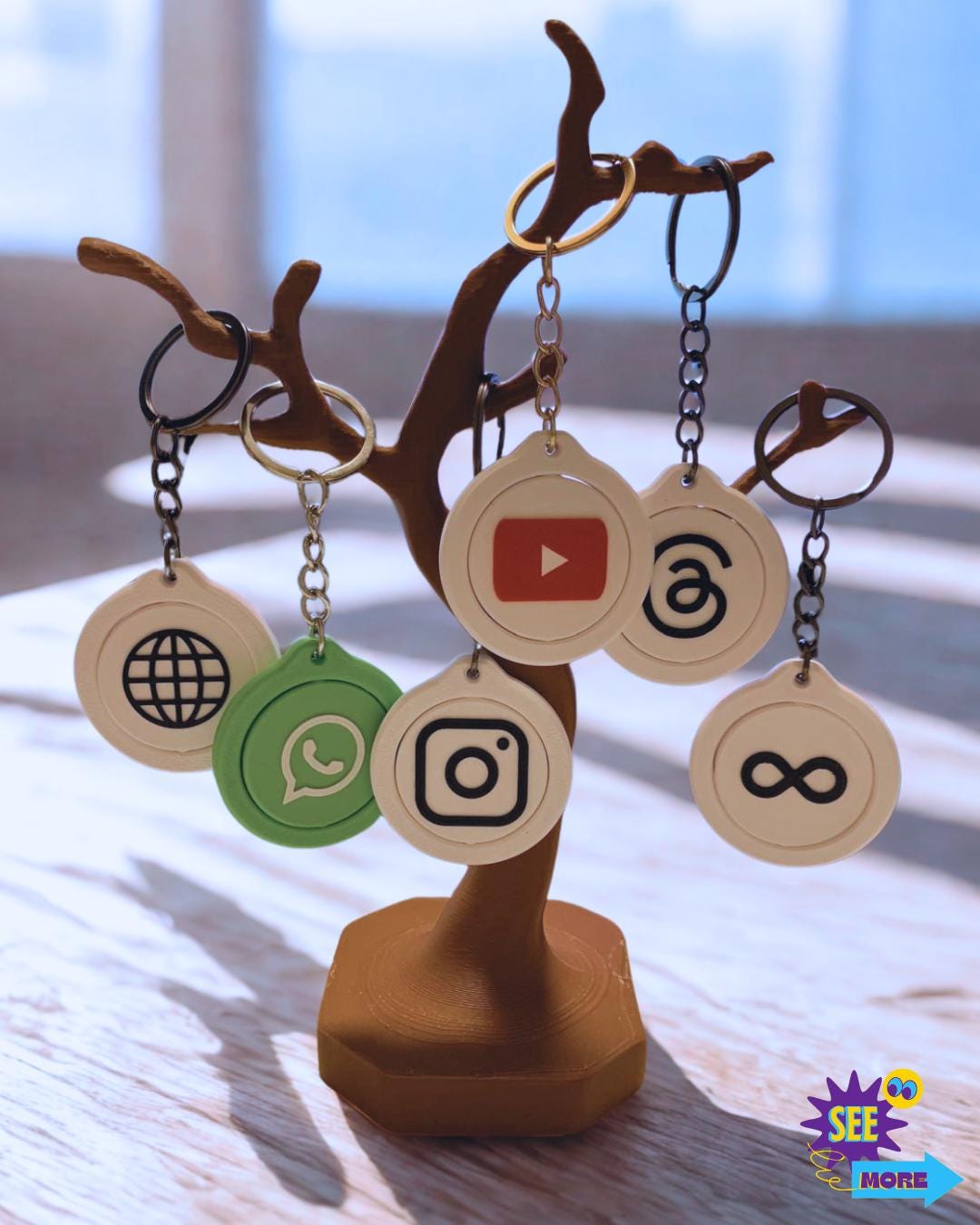 Spinning NFC Keychain | Customizable NFC Tag | Instagram, Thread