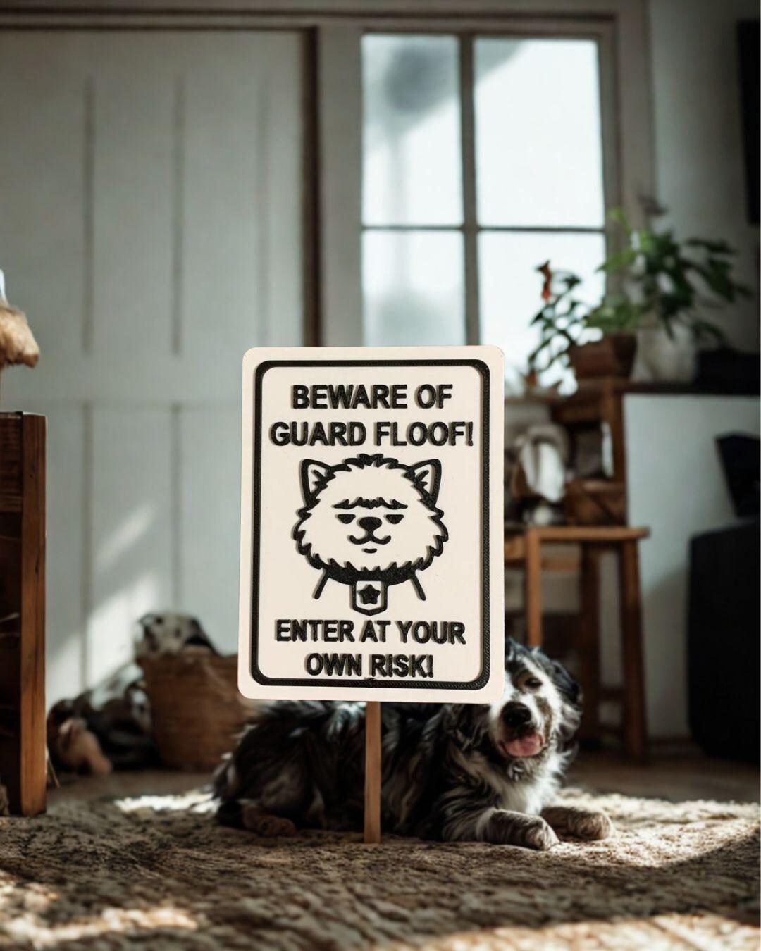 Beware of Guard Floof Sign: Funny 3D Printable STL File - Etsy