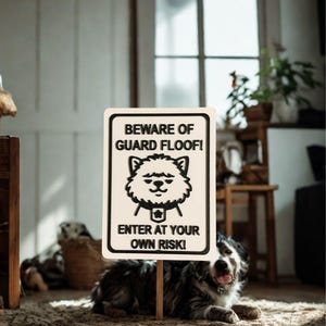 Beware of Guard Floof Sign: Funny 3D Printable STL File