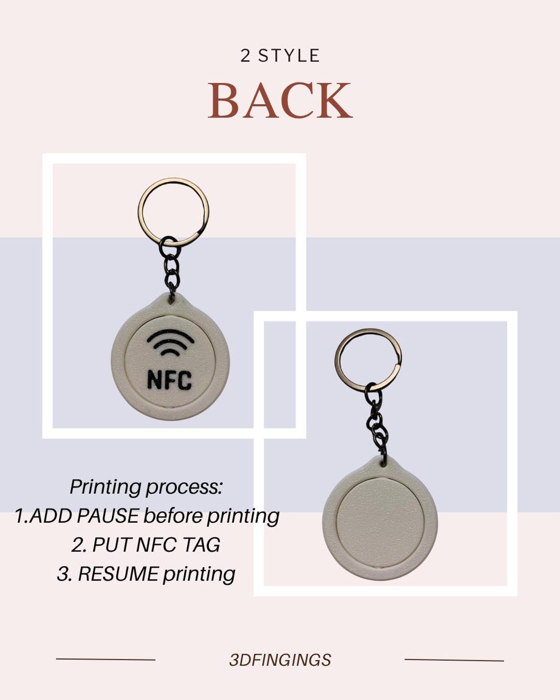 NFC Spinning Keychain Set for 3D Printing | STL File Only - Etsy