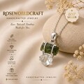 Natural Moldavite & Herkimer Pendant, 925 Sterling Silver, Healing Crystal From Czech Republic, Raw Moldavite Energy Pendant, Boho Jewelry