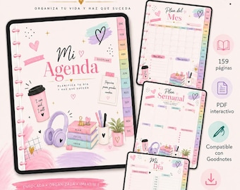 Agenda Digital en Español | Planner Sin Fecha | Planificador Mensual, Semanal y Diario | Metas, Hábitos y Finanzas