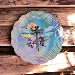 Dragonfly Pastel Colors Wind Spinner Yard Art Garden Art Colorful House Warming gift Pet lover Dog Mom Memorial Angels are near