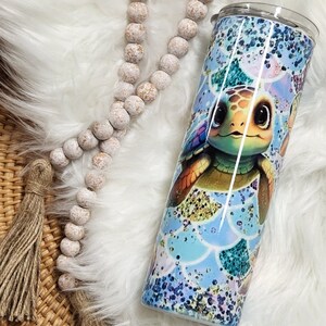 3D Sea Turtle 20 oz Sublimation Tumbler RTS Ready to Ship Ready to Sell Under the Sea Ocean Turtle Cute Cartoon