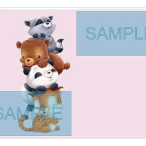 Wilde Baby Dieren Tijger Panda Beer Wasbeer PNG Sublimatie Ontwerp 20 oz Mager Recht