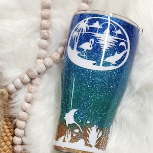 Under the Sea Ocean Tumbler Glitter Resin Epoxy Tumbler Custom and Personalize Ready to sell Ready to ship RTS Beach tumbler