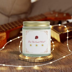 Aesthetic Cottagecore Scented Candle &quot;Does This Candle Work?&quot; - Coconut Apricot Wax