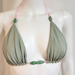 Handmade Bikini Top, Triangle Bikini, Adjustable String Top, Pastel Bikini, Minimal Bikini Top, Cute Top