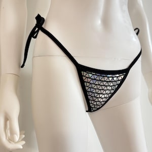 Micro shine Thong–low rise Y back thong,Minimal Coverage, Extreme Back String, Exotic Linge