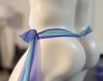 String en résille pour homme – Lien latéral ajustable, lingerie en tulle transparent, sous-vêtement fantaisie doux et extensible