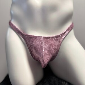 Men’s velvet Thong – Sculpted Contour Pouch – High Shine Designer G-String – Sexy Premium Handmade Underwear for Men