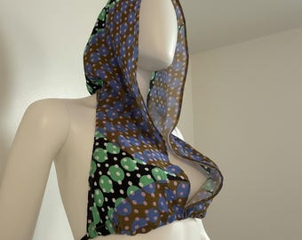 Polka Dot Hooded Scarf in Green