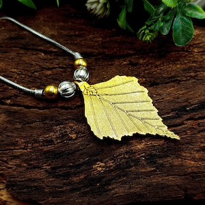 Beautiful Leaf Necklace, Handmade Jewellery Necklace Gold Plated Leaf Necklace, 925 Sterling Silver Plated Necklace, Gift for Women