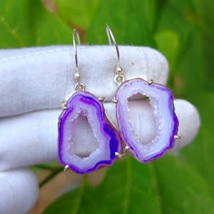 Rosenquarz Druzy Ohrringe: Handgemachte Boho Tropfen