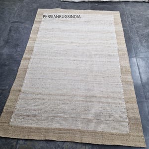 Handwoven Charcoal Jute & Wool Rug, Natural Flatweave Area Rug