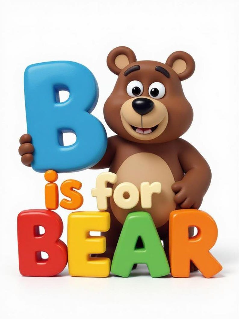 Bear Rabbit Abc ABC Alphabet Printable Book for Kids | AβZ - Etsy