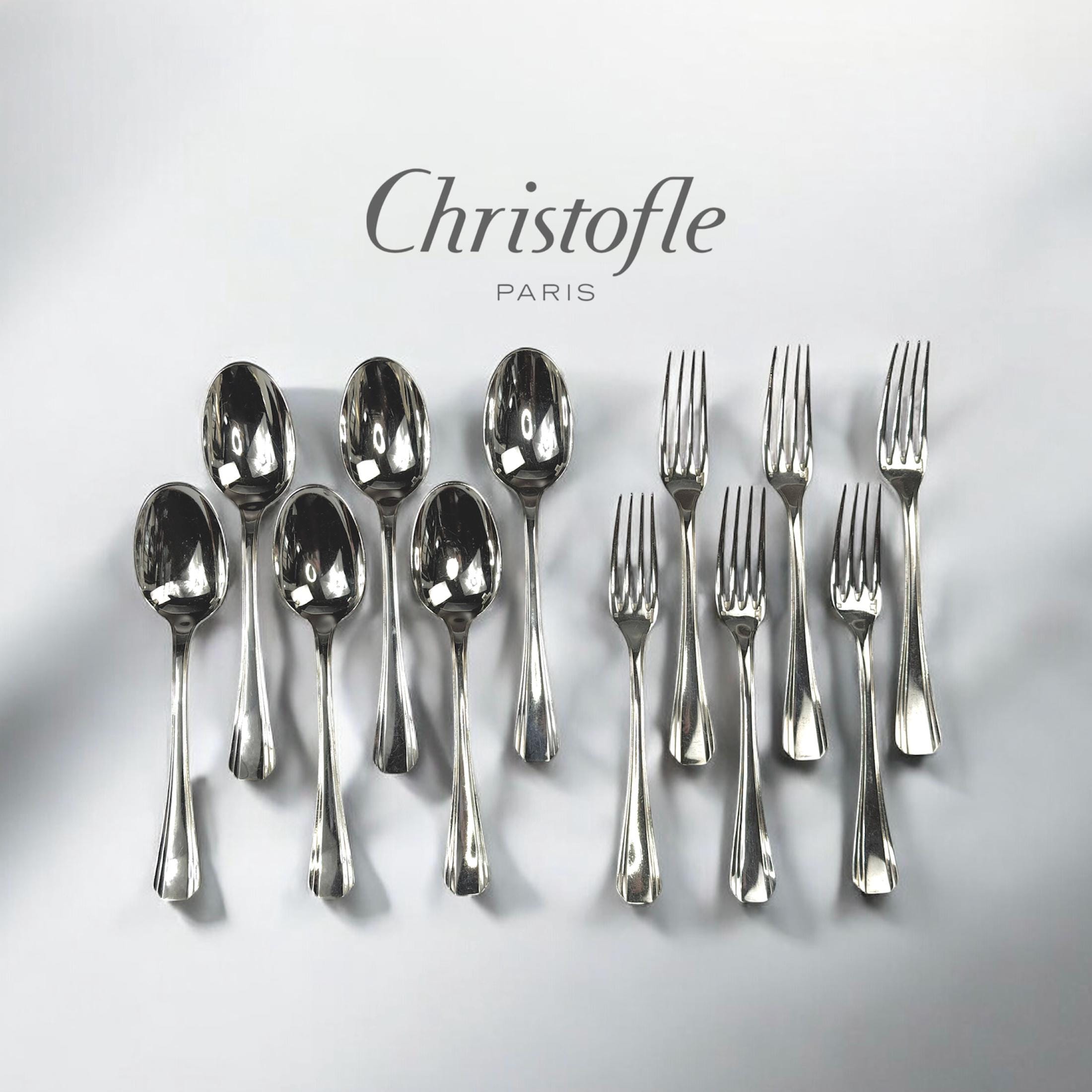 6 fourchettes + 6 cuillères Christofle anciens | Kaufen auf