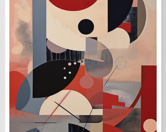 Geometric art print in original vibrant bold colours available in large poster size formats stunning design