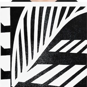 Square format print &quot;Kerch Bridge&quot; ~ Lino-cut style art print available in a variety of sizes.