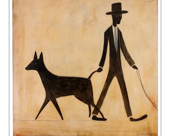 Wag the Dog-Kunstdruck im herzerwärmenden Stil der art brachial, naive Außenseiterkunst.
