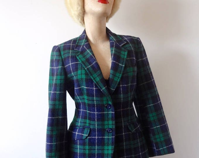 1960s Plaid Wool Jacket Vintage Preppy Blazer Women's Suit Coat by the ...