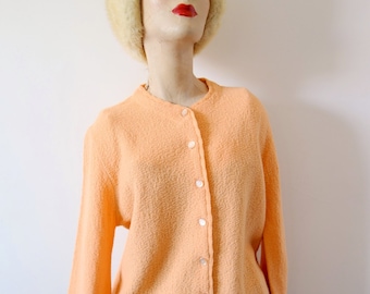 1960s Pale Peach Cardigan Sweater