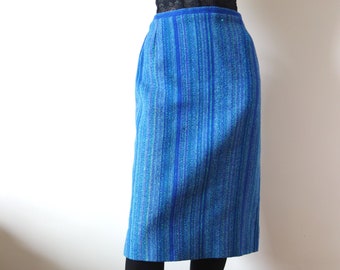 1960s Striped Wool Tweed Skirt