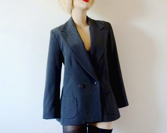 Vintage Philippe Adec Blazer - charcoal grey suit coat jacket