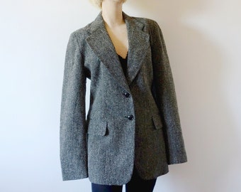 1990s DKNY Herringbone Tweed Blazer