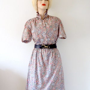 1970s Cotton Shirtwaist vintage paisley print day dress boho prairie image 2
