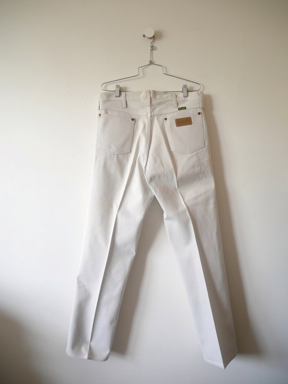 1970s White Denim Wrangler Jeans | Tiger King Sty… - image 3