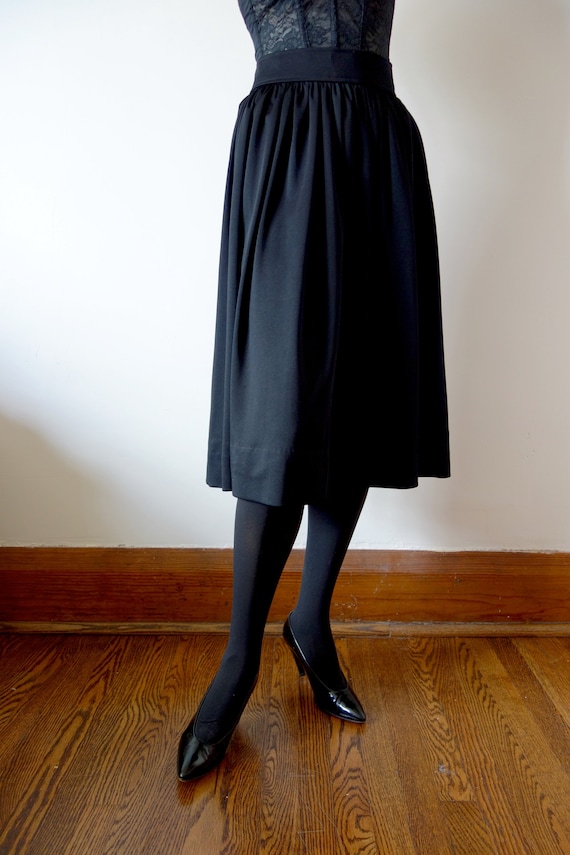 1960s Black Jersey Full Skirt